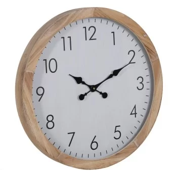 Wall Clock White Wood 60 x 60 x 6,5 cm 2