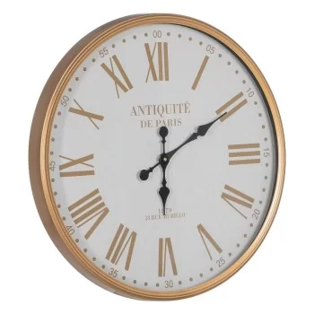 Wall Clock White Natural Iron 60 x 60 x 6 cm 2