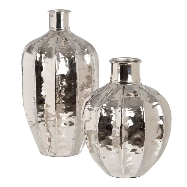 Vase 30,5 x 30,5 x 56 cm Silver Aluminium