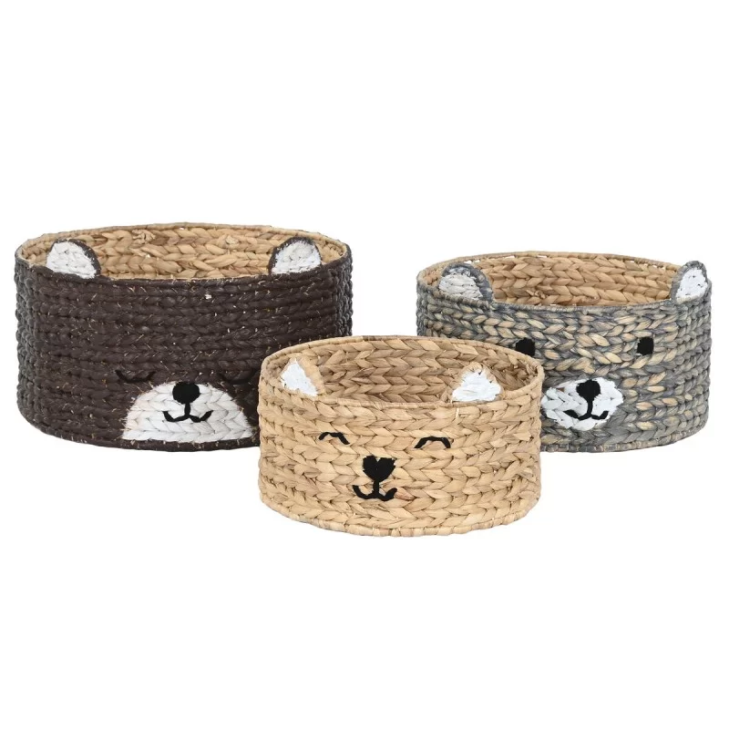 Basket set DKD Home Decor animals 40 x 40 x 25 cm