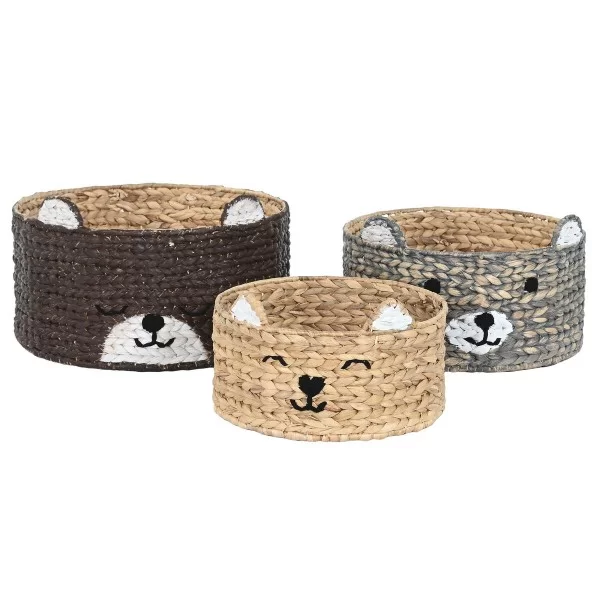 Basket set DKD Home Decor animals 40 x 40 x 25 cm