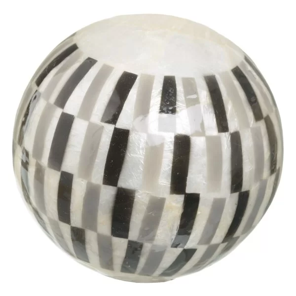 Balls CAPIZ Decoration Black White 10 x 10 x 10 cm (8 Units)