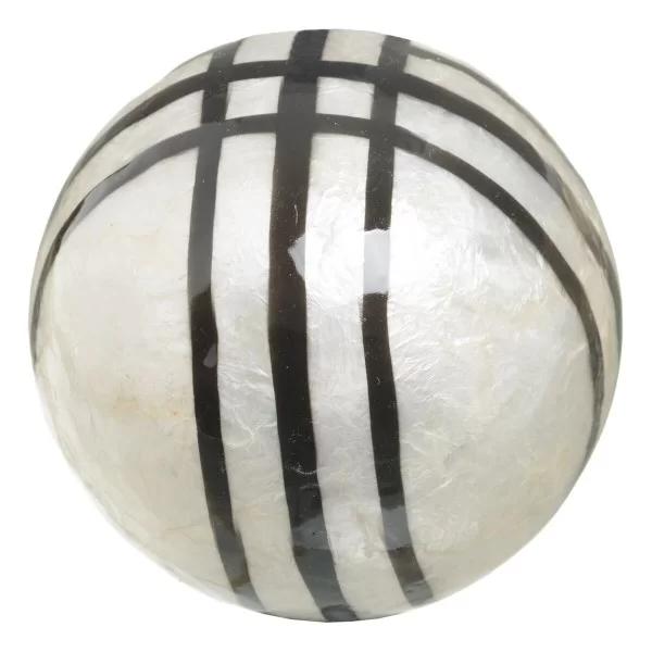 Balls CAPIZ Decoration Black White 10 x 10 x 10 cm (8 Units)