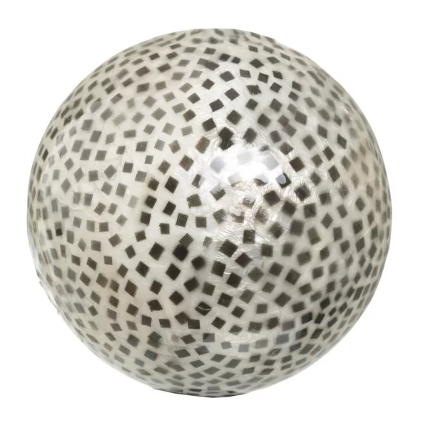 Balls CAPIZ Decoration Black White 10 x 10 x 10 cm (8 Units)