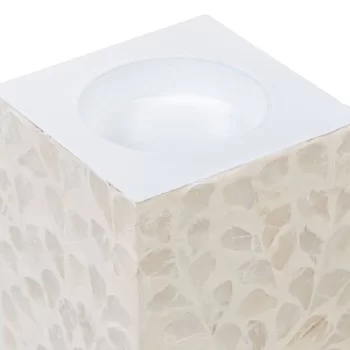 Candleholder Beige Mother of pearl MDF Wood 10,5 x 10,5 x... 2