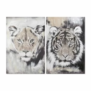 Painting DKD Home Decor Tiger Colonial 80 x 3 x 120 cm (2...