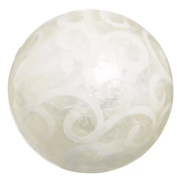 Balls CAPIZ Decoration White 10 x 10 x 10 cm (8 Units)