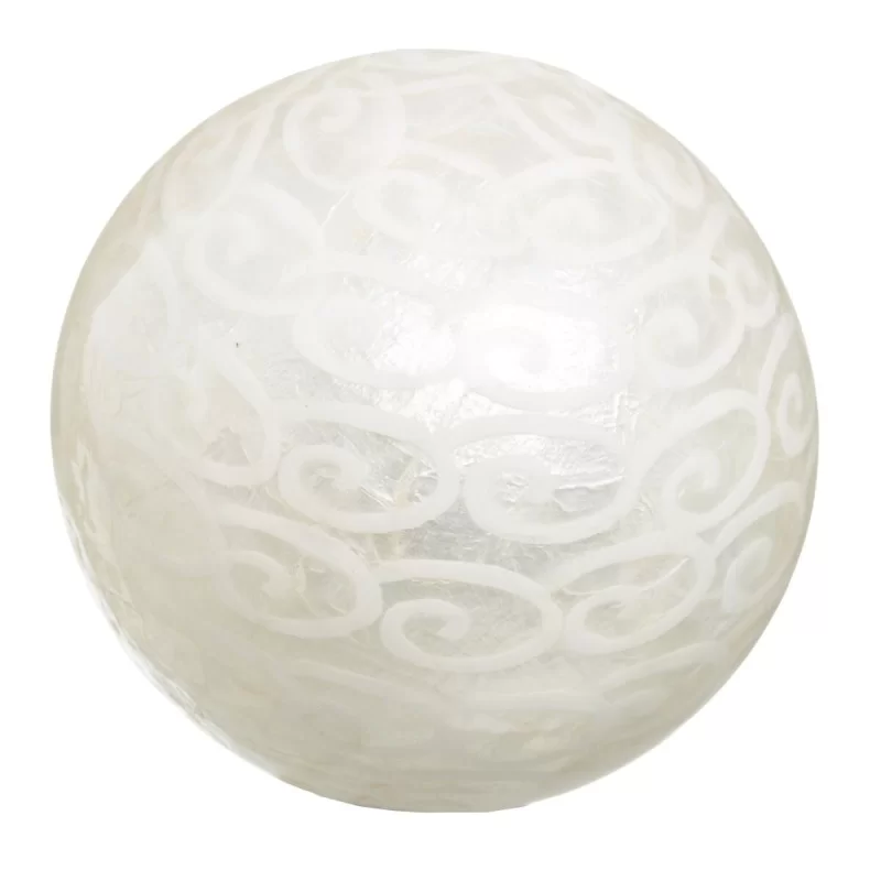 Balls CAPIZ Decoration White 10 x 10 x 10 cm (8...