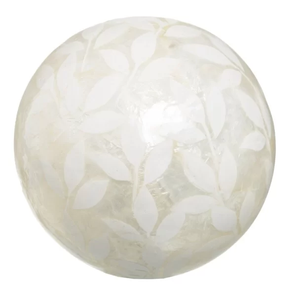 Balls CAPIZ Decoration White 10 x 10 x 10 cm (8 Units)