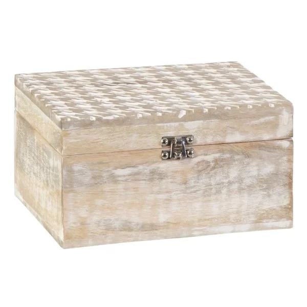 Decorative box 23 x 18 x 12 cm Mango wood (3 Pieces)