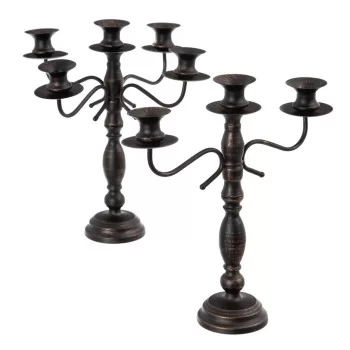 Candle Holder 42 x 12 x 42 cm Black Metal 2