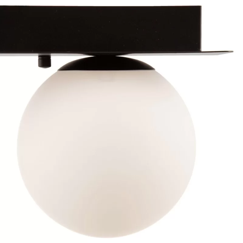 Ceiling Light 40 x 15 x 20 cm Crystal Black Metal