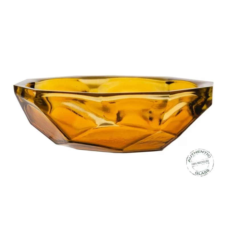 Recycled Glass Centerpiece Amber recycled glass...