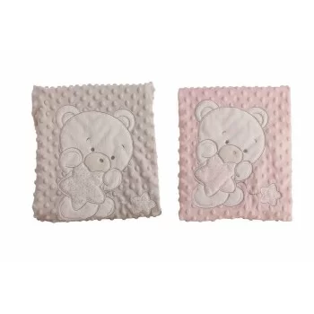 Baby blanket Bear Pink Embroidery Double 2