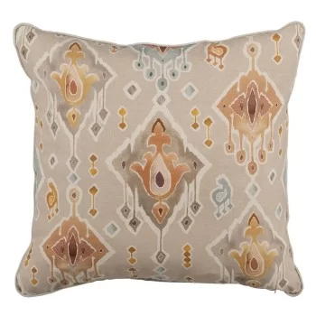 Cushion Cotton Linen Beige Printed 60 x 60 cm