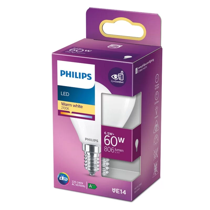 LED lamp Philips E 6.5 W 6,5 W 60 W E14 806 lm...