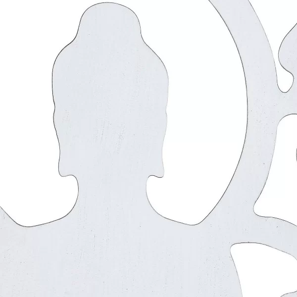 Wall Decoration DKD Home Decor White Black Buddha Oriental 100 x 1 x 100 cm (2 Units)