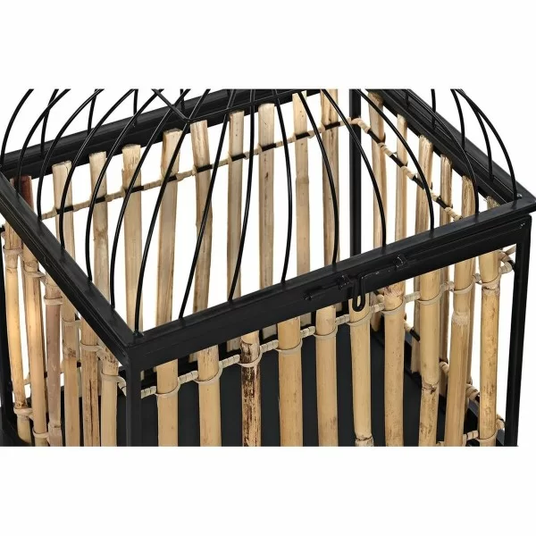 Decorative Figure DKD Home Decor Natural Black Metal Rattan (38,5 x 30 x 54 cm) (3 Pieces)