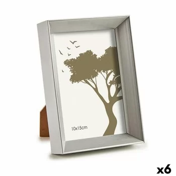 Photo frame 12,5 x 17,3 x 3,5 cm Silver Plastic Glass (6...