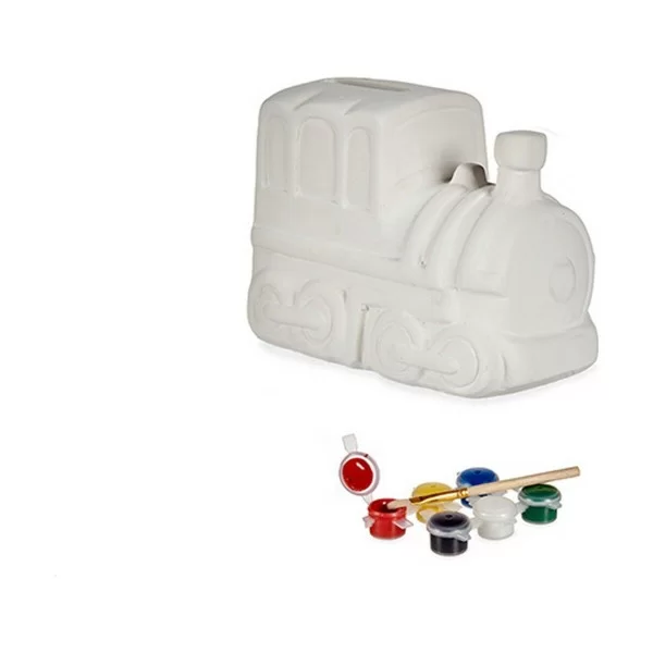 Paint Your Own Money Box Train 13,2 x 9,5 x 8,5 cm Ceramic (12 Units)