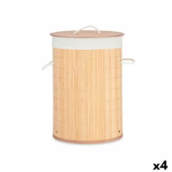 Laundry basket Natural Metal Bamboo MDF Wood 48 L 37 x 50...