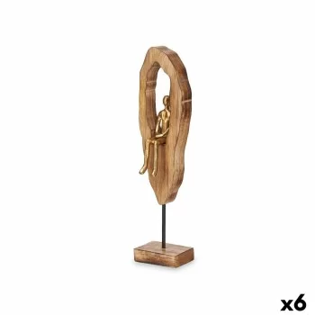 Decorative Figure Sitting Golden Metal 10 x 41,5 x 7,5 cm...