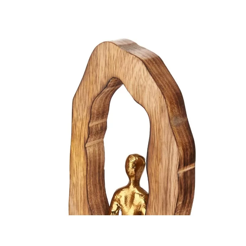Decorative Figure Sitting Golden Metal 10 x...