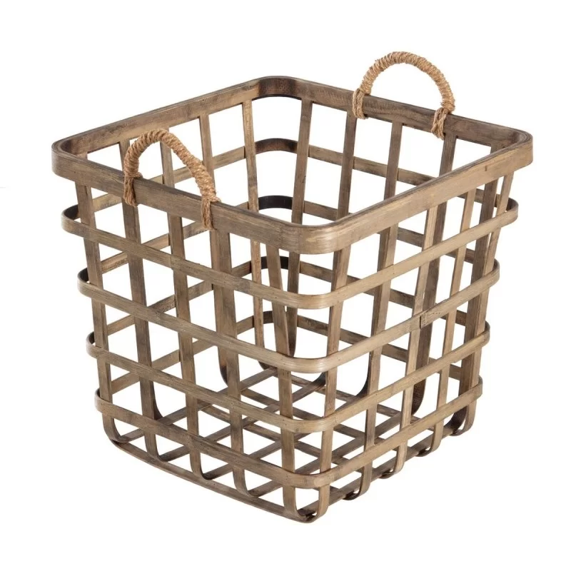 Set of Baskets 42 x 42 x 37 cm Natural Bamboo...