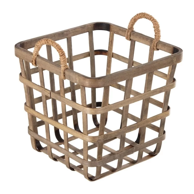 Set of Baskets 42 x 42 x 37 cm Natural Bamboo...