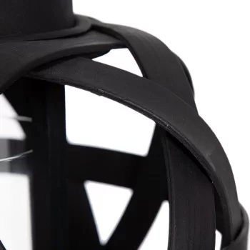 Lantern Candleholder Black Bamboo 30 x 30 x 26 cm 2