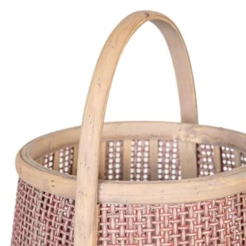 Lantern Candleholder Brown Natural Fibre 33 x 33 x 44 cm 2