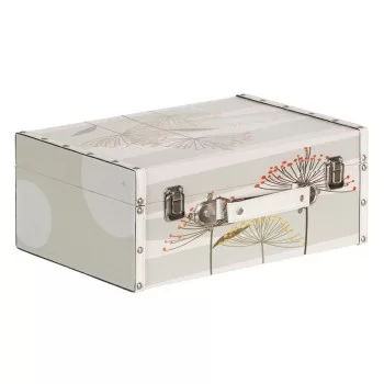 Set of Chests 34,5 x 24,5 x 14 cm Flowers Canvas DMF (2... 2