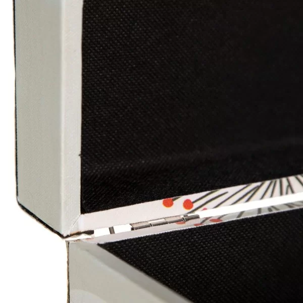 Set of Chests 34,5 x 24,5 x 14 cm Flowers Canvas DMF (2 Pieces)