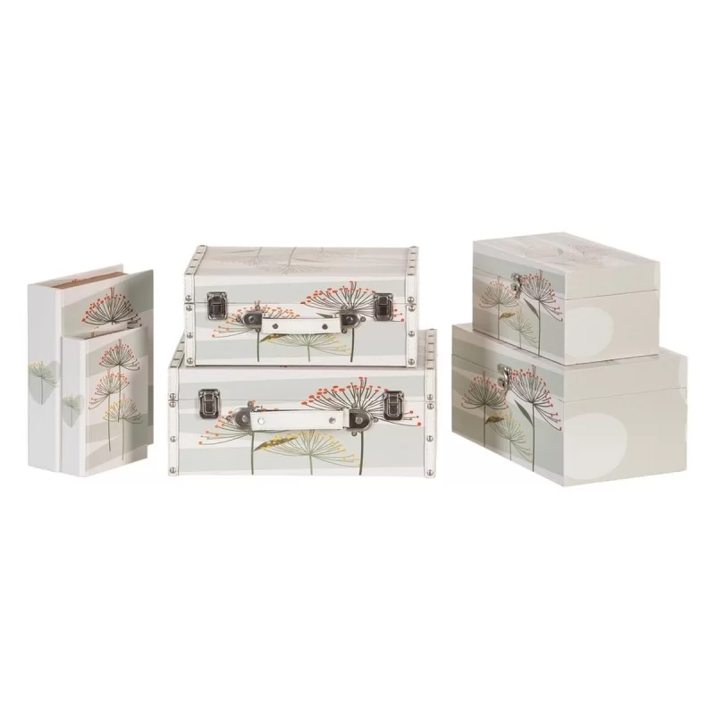 Set of Chests 34,5 x 24,5 x 14 cm Flowers...