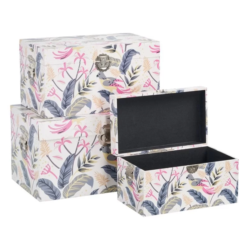 Set of Chests 65 x 38 x 35 cm Canvas DMF (3...