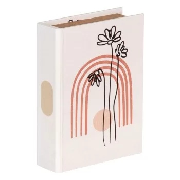Decorative box Flowers Canvas 24 x 18 x 6 cm DMF (2 Pieces) 2
