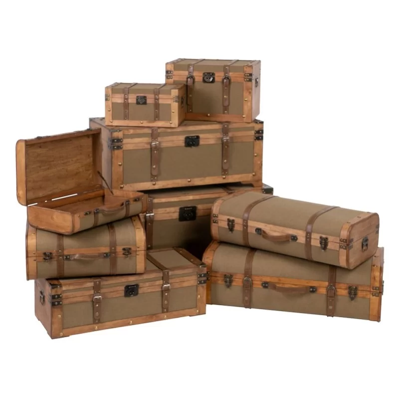 Set of Chests 90 x 47 x 45 cm Synthetic Fabric...