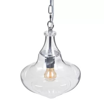 Ceiling Light 28 x 28 x 33 cm Crystal Metal Silver 2