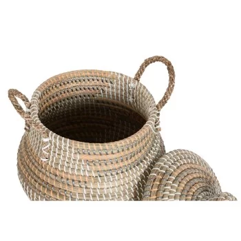 Basket set DKD Home Decor Multicolour Natural Seagrass... 2