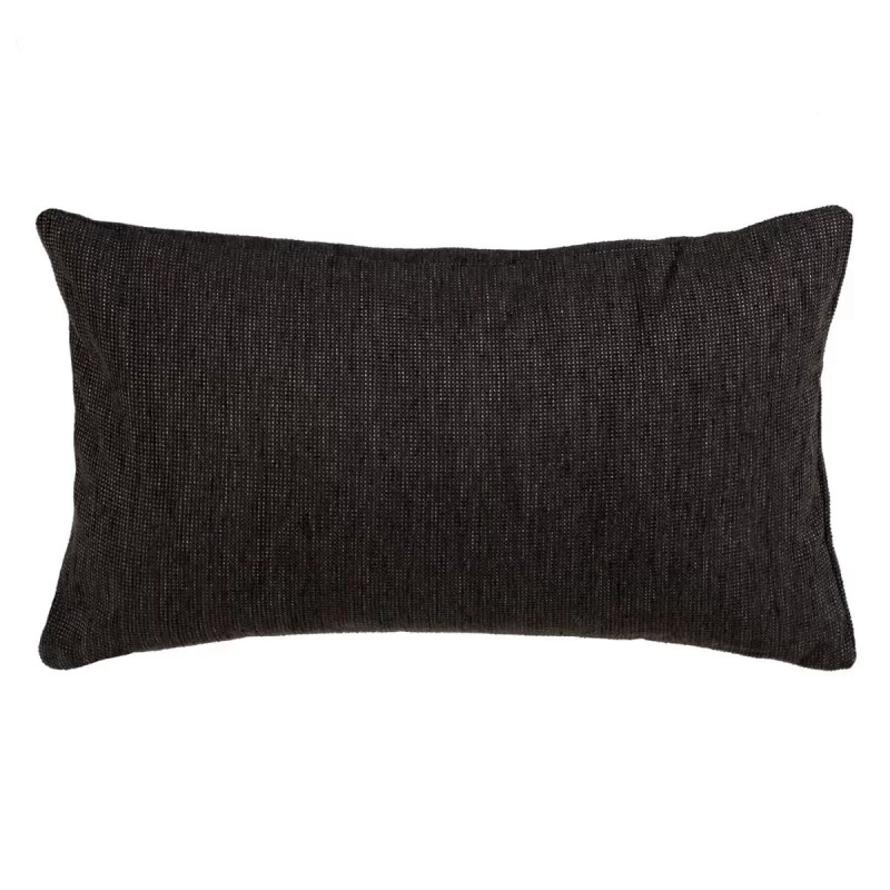 Cushion Polyester Cotton Black 50 x 30 cm