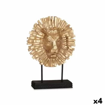 Decorative Figure Lion Black Golden 28 x 38,5 x 11,5 cm...