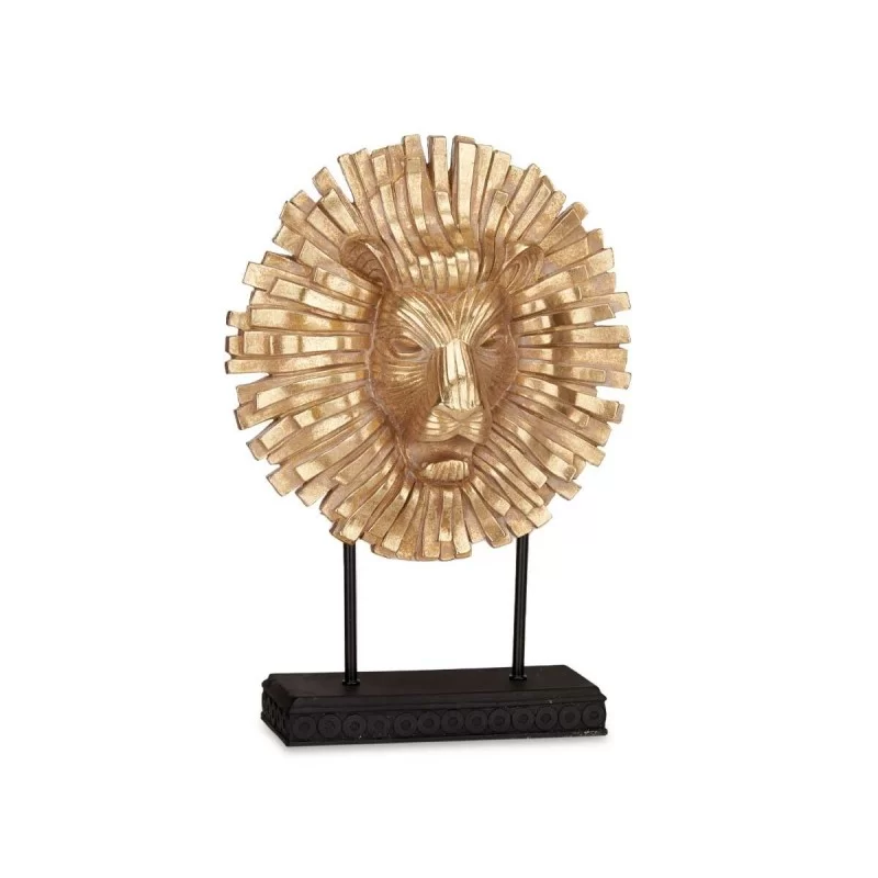 Decorative Figure Lion Black Golden 28 x 38,5 x...