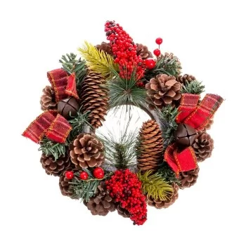 Advent wreathe Red Multicolour PVC Pineapples 22 x 22 x...