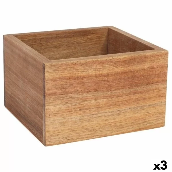 Drawer Organizer Viejo Valle Squared Acacia 17,6 x 16,2 x 11 cm (3 Units)