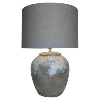 Desk lamp DKD Home Decor Canvas Ceramic Grey (38 x 38 x...