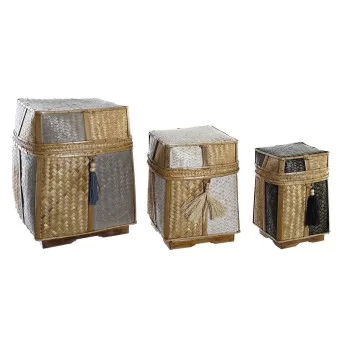Basket set DKD Home Decor Natural 33 x 33 x 40 cm Bamboo... 2