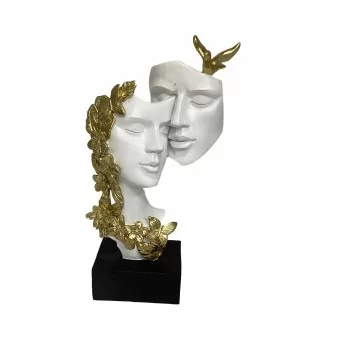 Decorative Figure DKD Home Decor White Golden Pair 15,5 x...