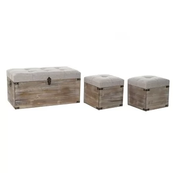 Set of Chests DKD Home Decor Beige Wood Brown Traditional...