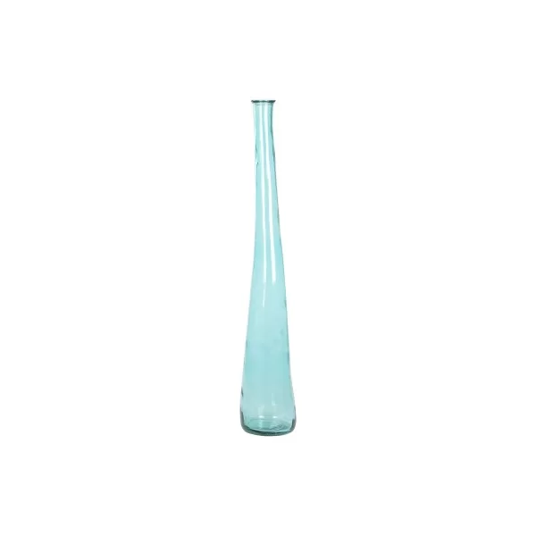 Vase DKD Home Decor 18 x 18 x 120 cm Sky blue Tempered Glass