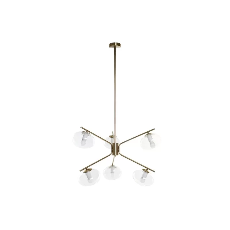 Ceiling Light DKD Home Decor 70 x 67 x 60 cm Crystal Golden Metal Transparent 50 W